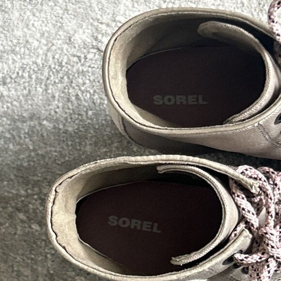 Sorel PDX Wedge Ankle Bootie Womens 10 Leather Boots Gray Brown Joan Of Arctic - Picture 12 of 12